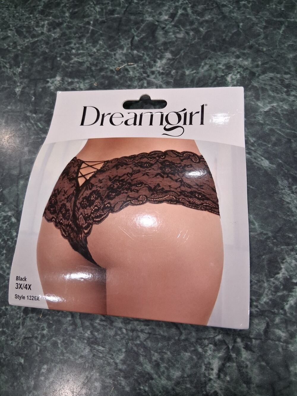 New womens lace panty Boy Short Open Crotch sexy lingerie plus size 3x 4x Black